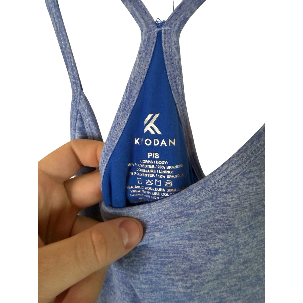 Kyodan Womens Blue Heathered Active Dress Racerback Built In Bra Size Small - Picture 2 of 3